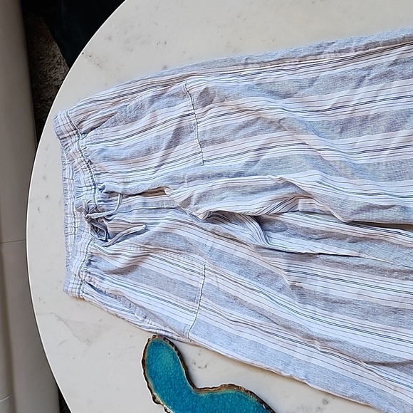 NWT Banana Republic Gap wide leg striped linen beach pants size medium - Picture 3 of 16